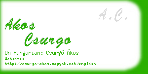 akos csurgo business card