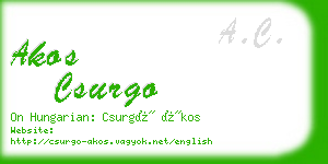 akos csurgo business card